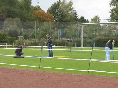 Sturmbedingt konnten wir erst kurz vor den Wettbewerben mit dem Aufbau des Parcours beginnen.
